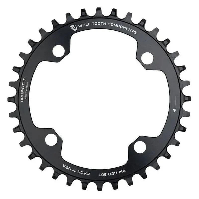Wolf Tooth 104 BCD Chainring - 30t 104 BCD 4-Bolt Drop-Stop A Black