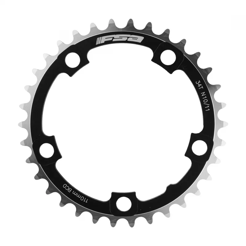 FSA Pro Road 110mm 34T Alloy Chainring in Black/Silver