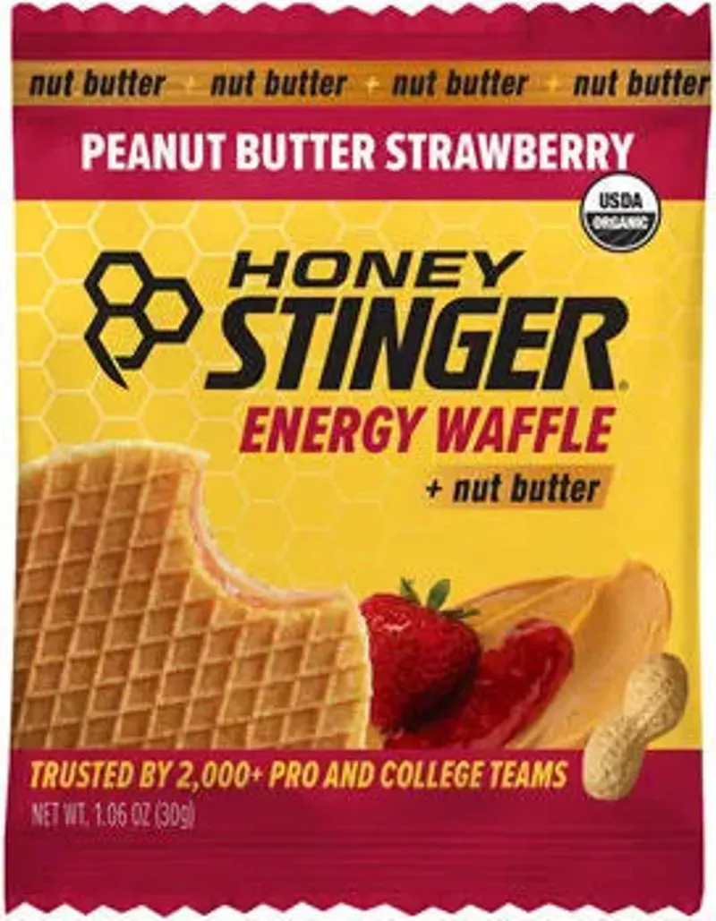 Organic Stinger Nut Butter/Strawberry Waffles in Red