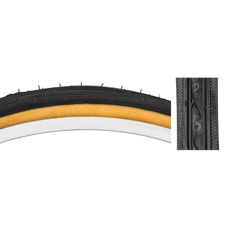 Sunlite K40 Wired 26x1 3/8-inch Road Tire in Black/Gum