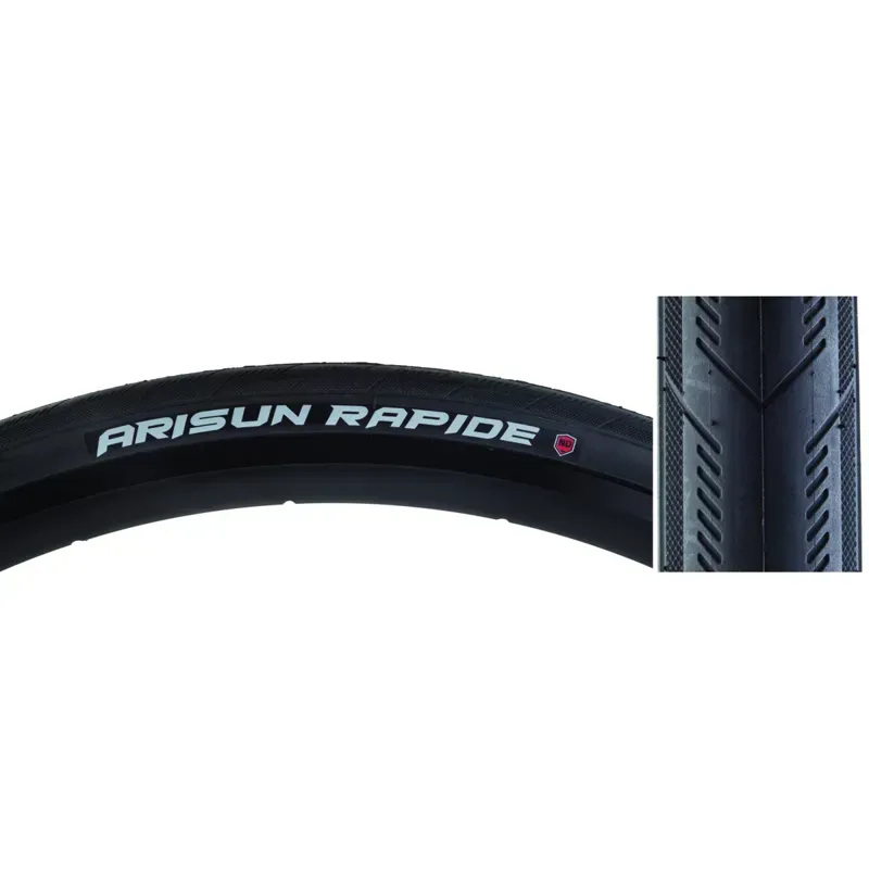 Arisun Rapide 700x28c 60-tpi Nylon Defense Folding Tire in Black