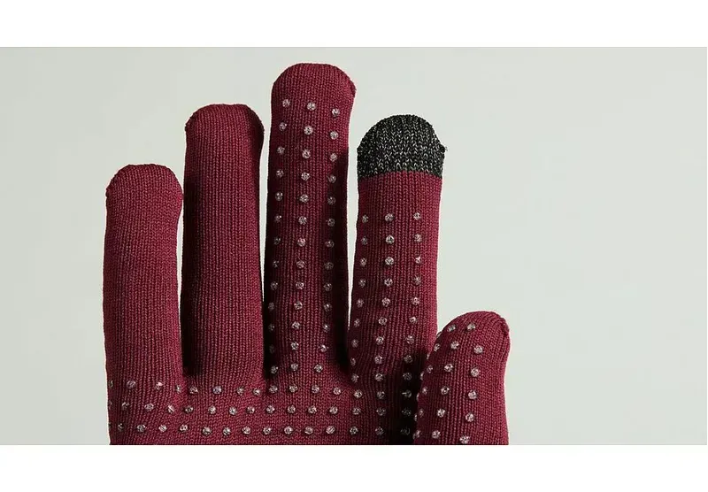 Specialized Thermal Knit Gloves in Maroon-3