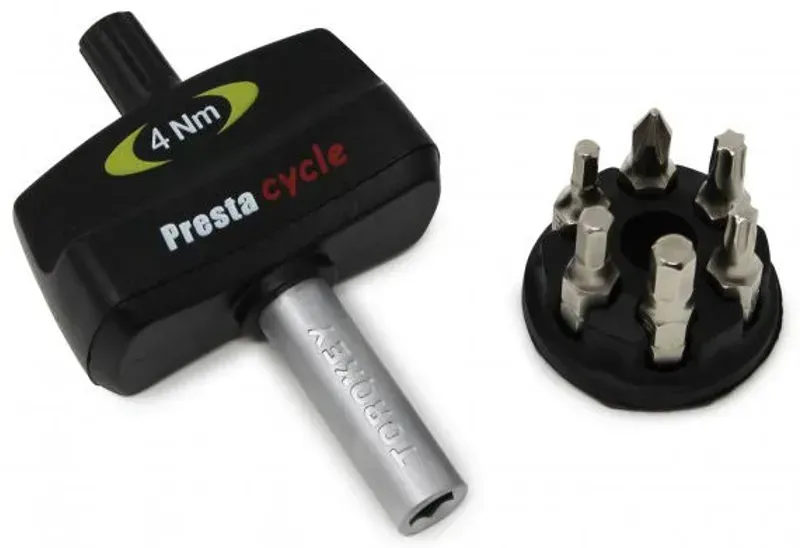 Prestacycle Mini TorqKey 4Nm Preset Torque Tool w/6-Bits in Black