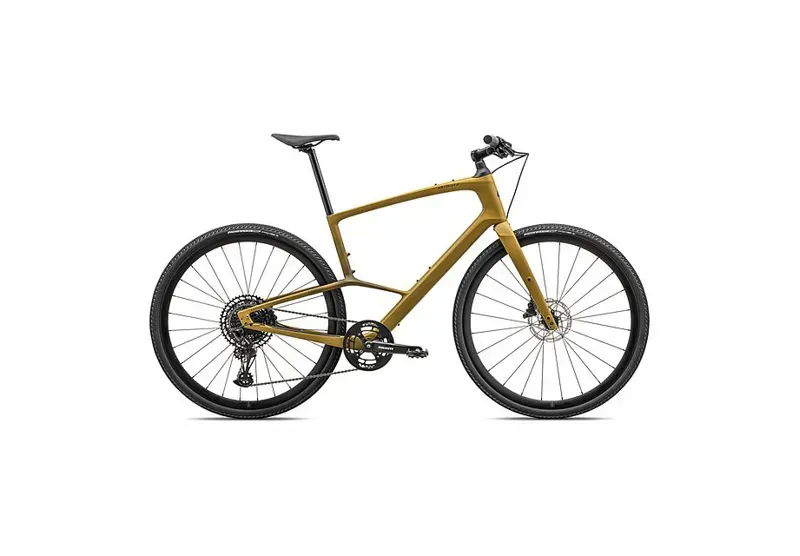 Specialized Sirrus X 5.0 Hybrid Bike in Harvest Gold/Obsidian Speckle/Obsidian
