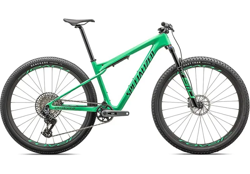Specialized Epic World Cup Expert XC Mountain Bike in Electric Green/Forest Green Pearl