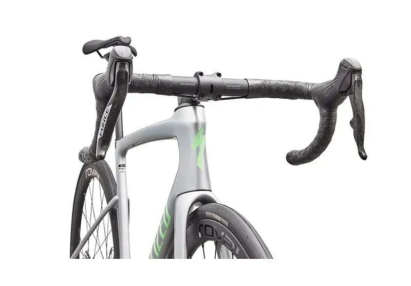 Specialized Tarmac SL9 Expert SRAM Force AXS Road Bike in Silver/Lime-4