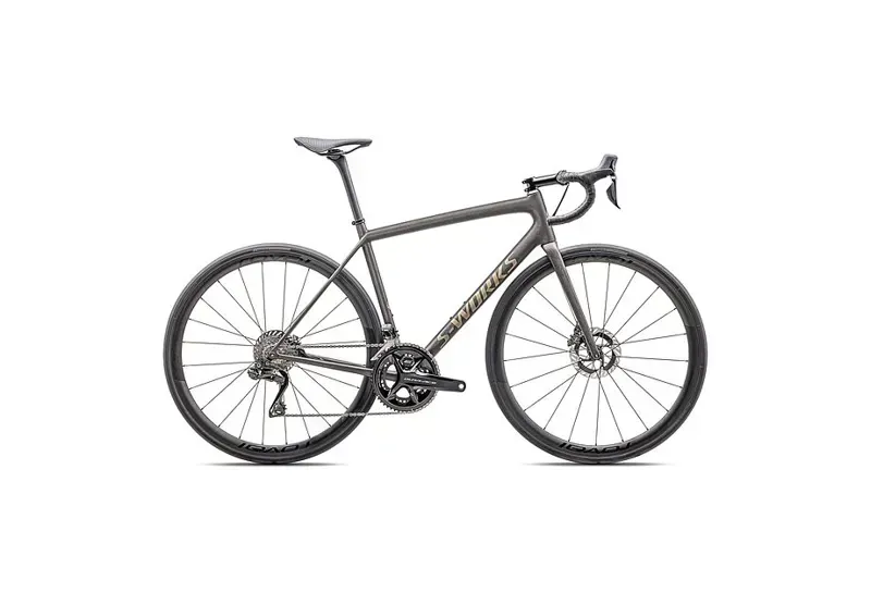 Specialized S-Works Aethos Dura-Ace Di2 Road Bike in Doppio/Gunmetal Dry/Gold
