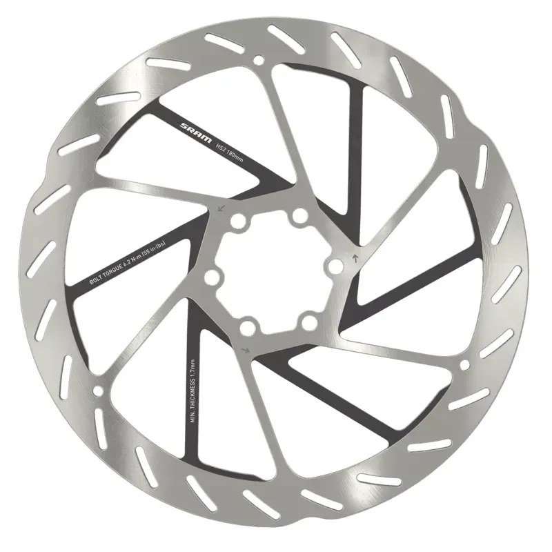 SRAM HS2 Disc Brake Rotor - 160mm Center Lock Rounded Silver/ Black 160