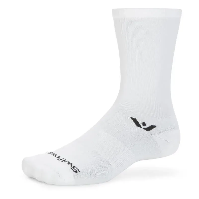 Swiftwick Aspire Crew Socks in Circuit White