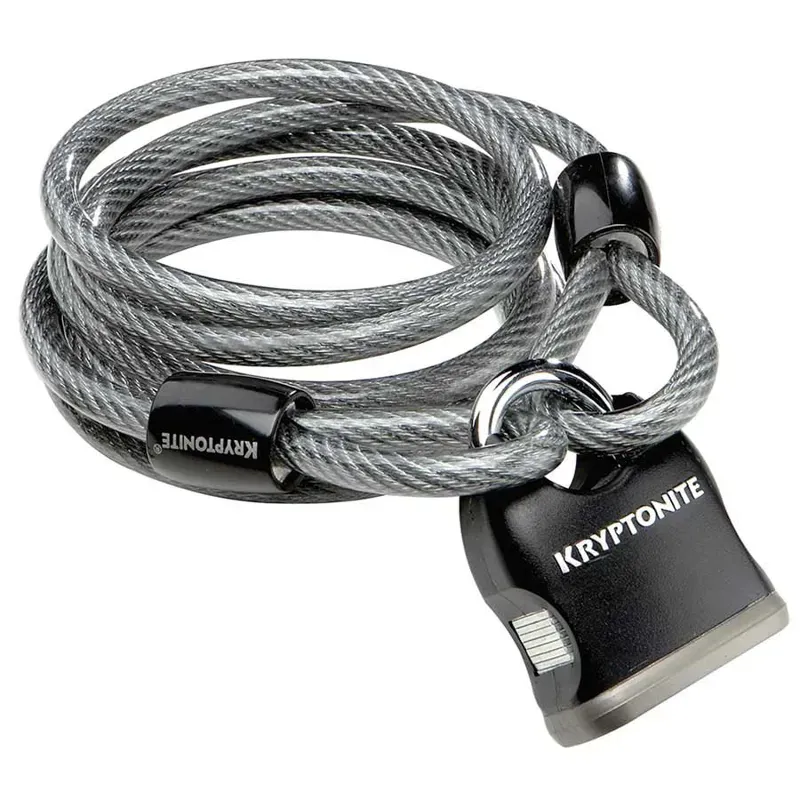 Kryptonite Kryptoflex 818 Cable Lock w/Padlock in Black