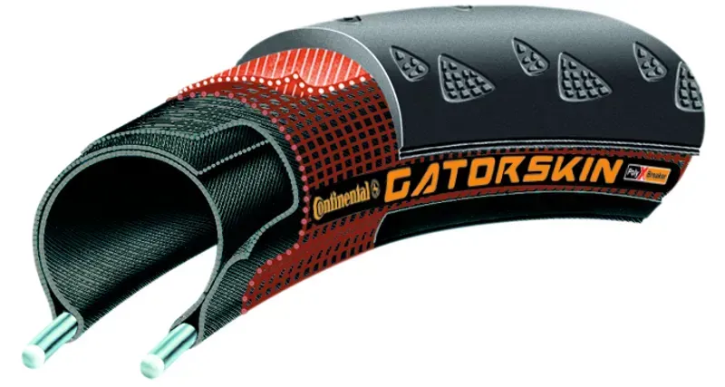 Continental Gatorskin Tire - 26 X 1-1/8 Clincher Wire Black PolyX Breaker Black 26 x 1-1/8-1