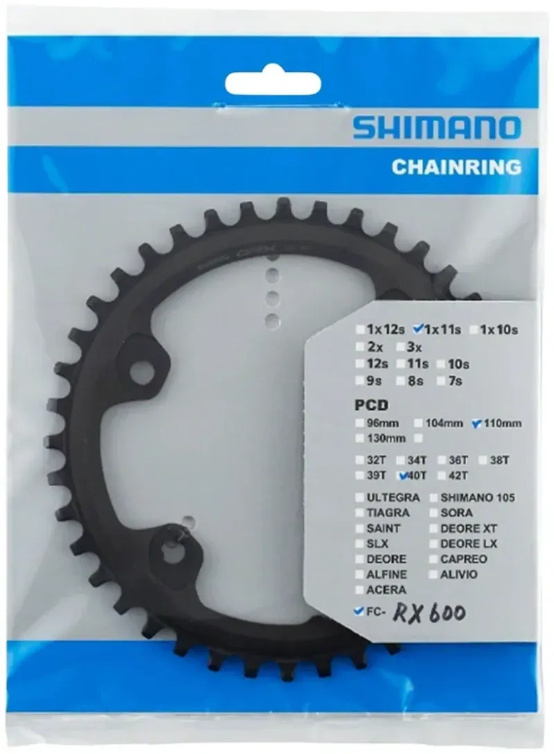 Shimano FC-RX600-1 40-tooth 110-bcd Chainring for 1x11-speed in Black-1