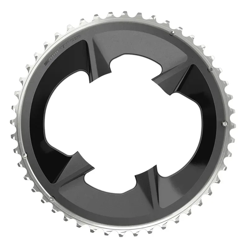CHAIN RING ROAD 48T 107BCD 2X12 RIVAL BLACK WITH COVER PLATE