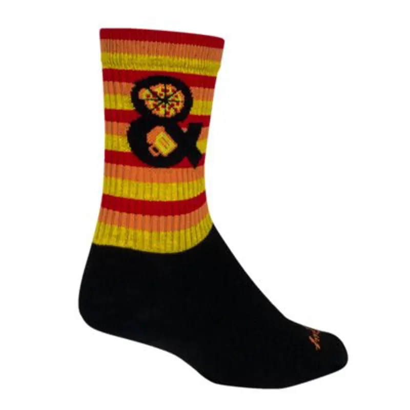 SockGuy Crew Doodle Socks - 6 Orange Large/X-Large