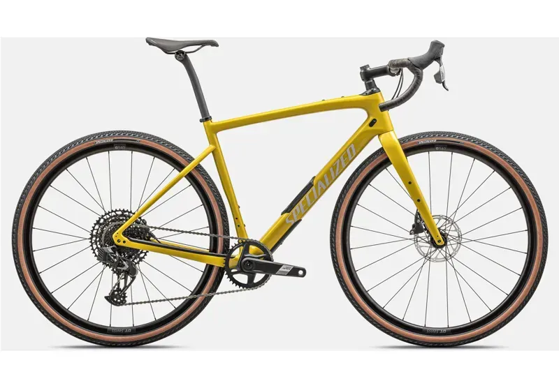 Specialized Diverge Comp Carbon Road Bike in Metallic Sulfur/Amber Glow/Purple Haze/Metallic Obsidian