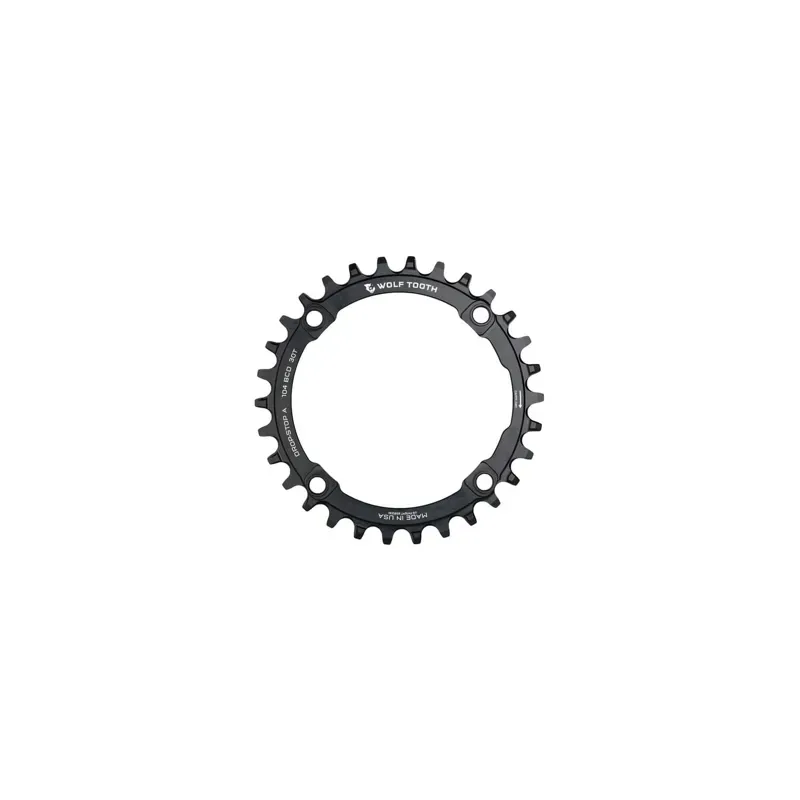 Wolf Tooth 104 BCD Chainring - 32t 104 BCD 4-Bolt Drop-Stop B Black