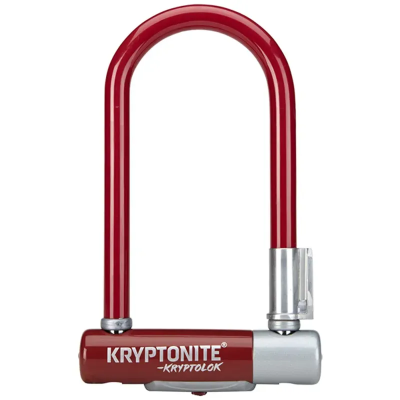 Kryptonite Kryptolok Mini 7 w/ Flexible U-bracket in Red/Silver