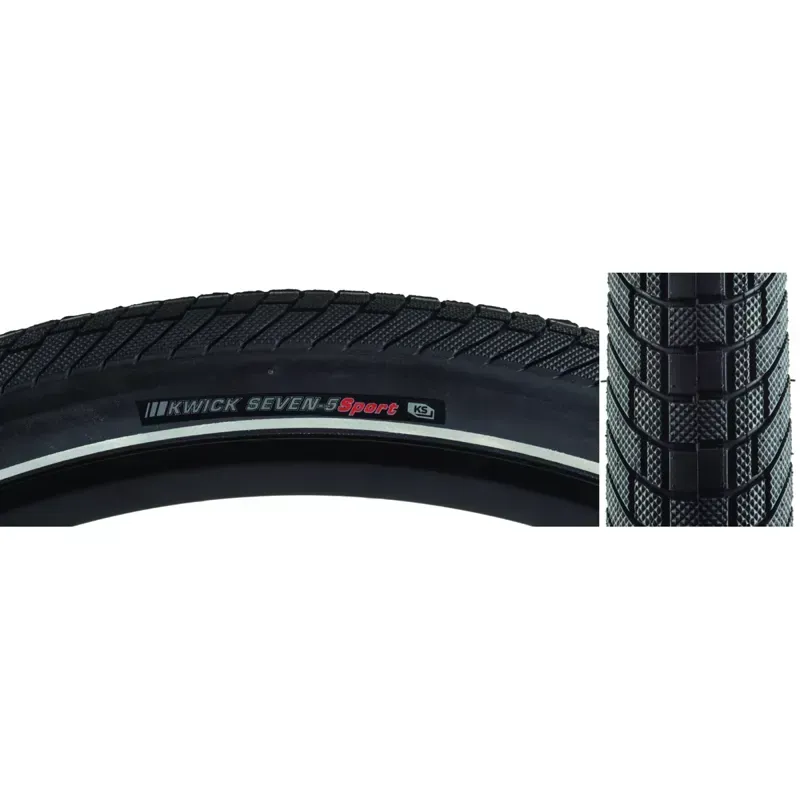 Kenda Kwick Seven.5 Sport 27.5x2.4-inch Wire Tire in Black/Reflective-1