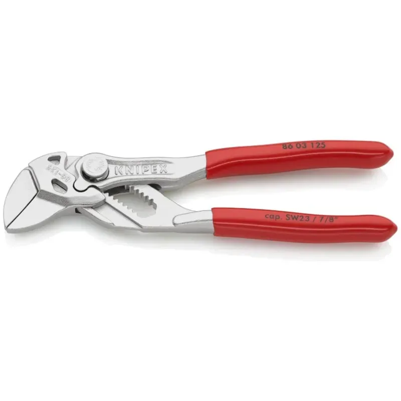 Knipex 11-position 5-inch Mini Pliers Wrench in Silver/Red-1