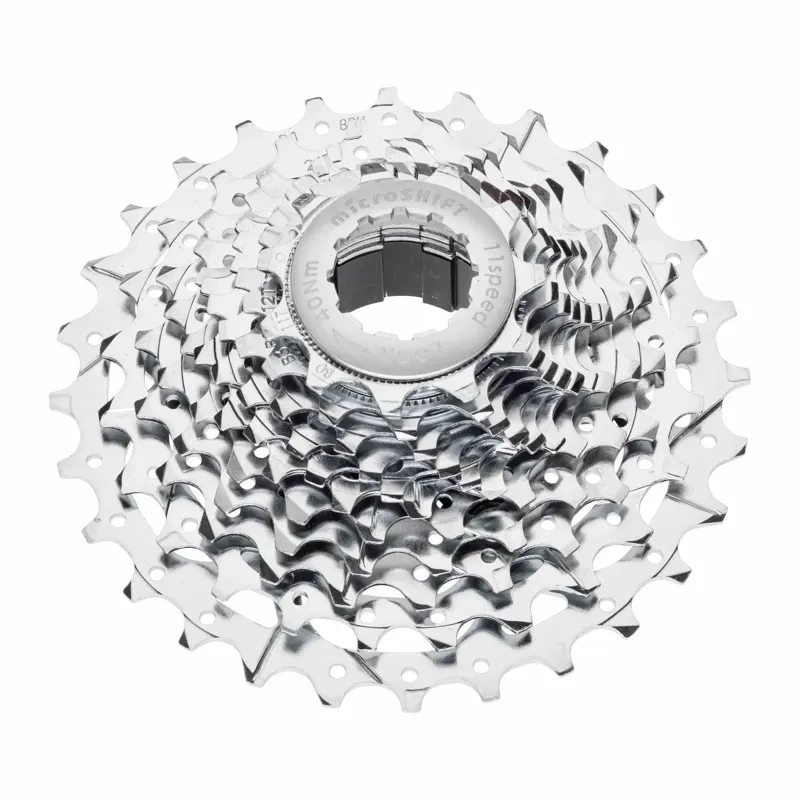 Microshift G11 11-32T Plated Cassette in Silver