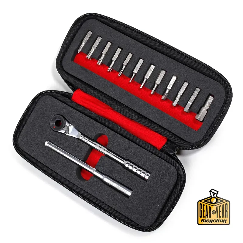 Prestacycle T-Handle Ratchet Deluxe 3-Way Ratchet/T-Handle Tool Kit in Silver-1