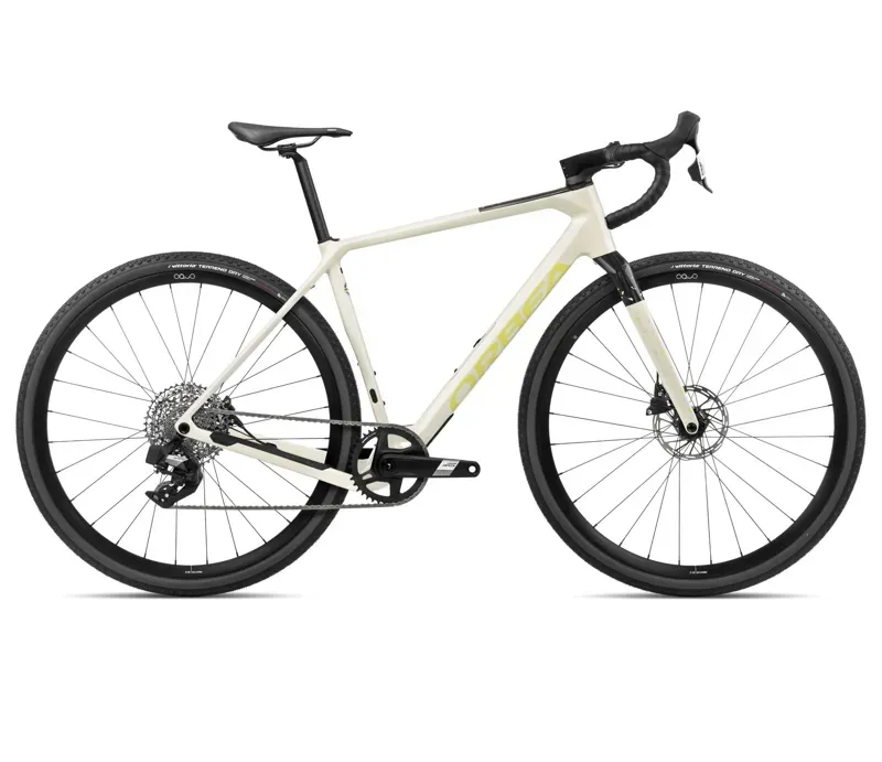 Orbea Terra M41eTeam 1x Gravel Bike In Ivory White/Spicy Lime
