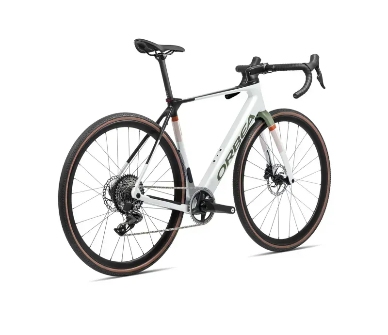 Orbea Gain M30i 20mph E-Road Bike In White Chic/Metallic Green Artichoke Gloss-2