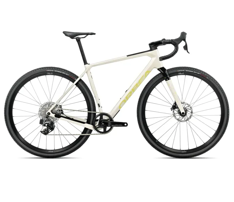 Orbea Terra M31eTeam 1X Gravel Bike In Ivory White/Spicy Lime Gloss