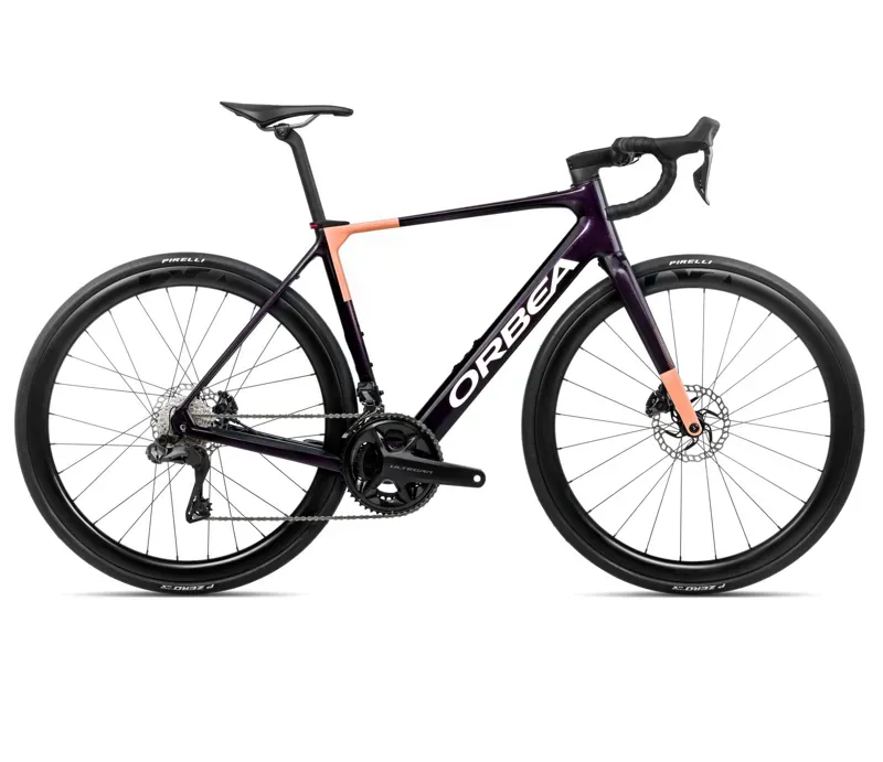 Orbea GAIN M20i 20mph Road Bike In Fantasy Purple Carbon View Gloss/Orange Cloud Matt