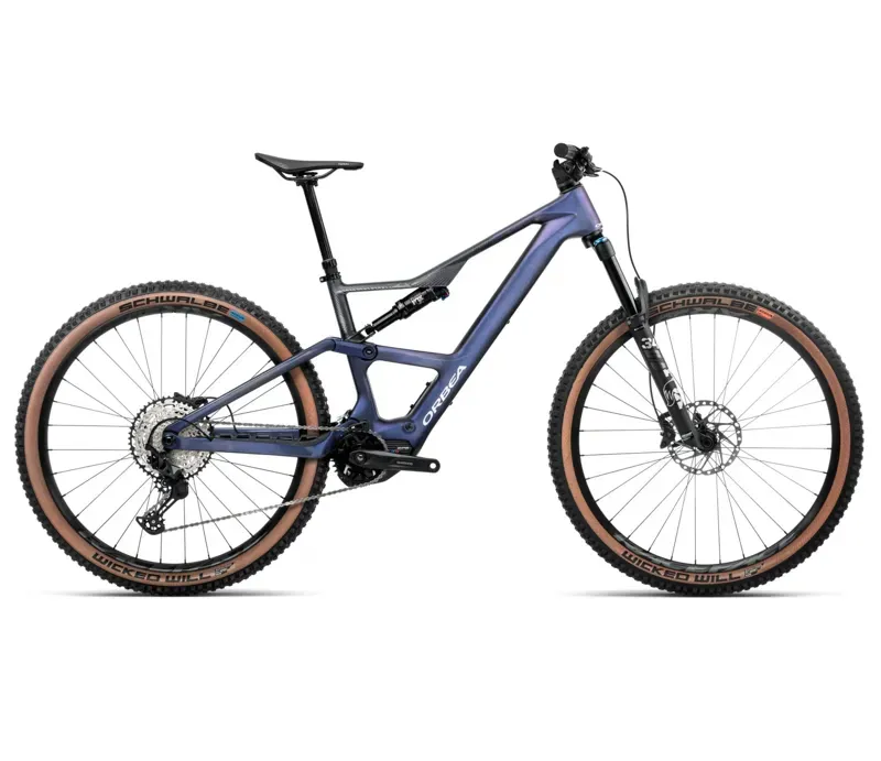 Orbea Rise SL M20 20mph E-Mountain Bike In Tanzanite Carbon View/Carbon Raw Matt