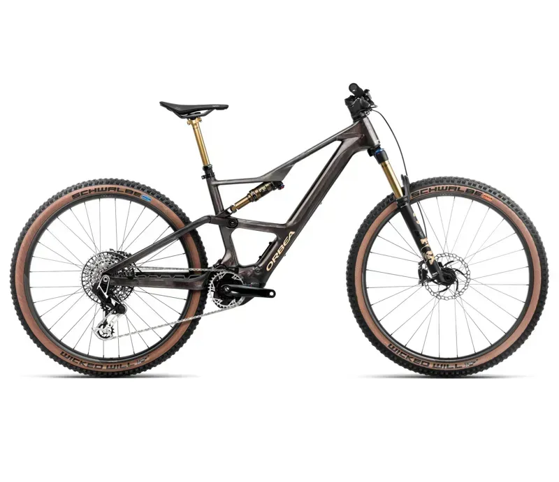 Orbea Rise SL M-LTD 20mph E-Mountain Bike In Cosmic Carbon View/Golden Sand Gloss