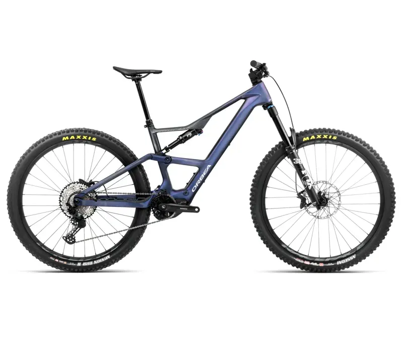 Orbea Rise LT M20 420W 20mph E-Mountain Bike In Tanzanite Carbon View/Carbon Raw Matt
