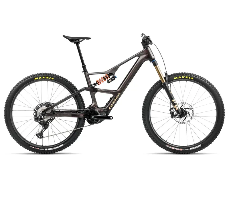 Orbea Rise LT M-Team 420W 20mph E-Mountain Bike In Cosmic Carbon View/Golden Sand Gloss