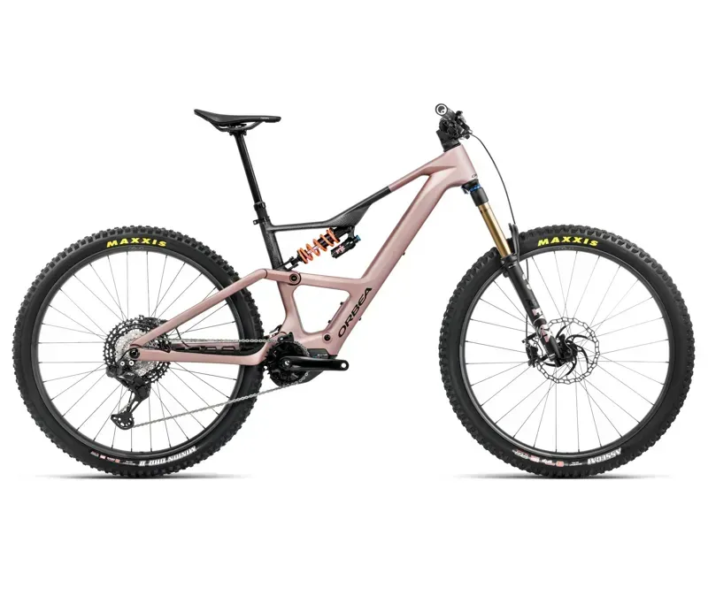 Orbea Rise LT M-Team 420W 20mph E-Mountain Bike In Desert Rose/Carbon Raw Matt