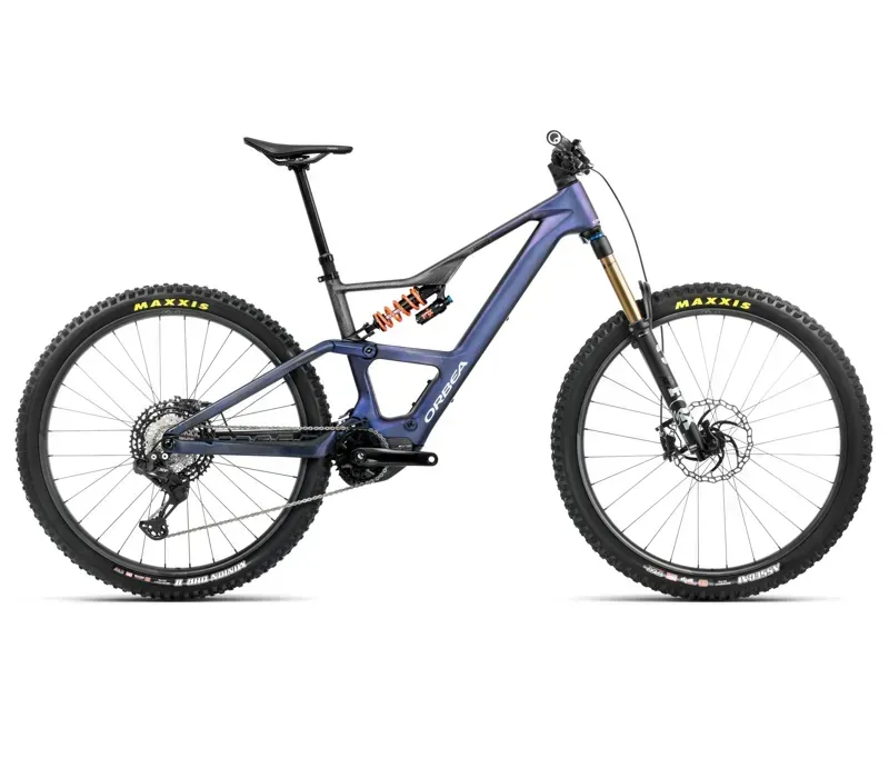 Orbea Rise LT M-Team 420W 20mph E-Mountain Bike In Tanzanite Carbon View/Carbon Raw Matt