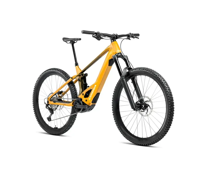 Orbea Wild H10 E-Mountain Bike In Bumblebee Yellow Metallic Olive Green Gloss-1