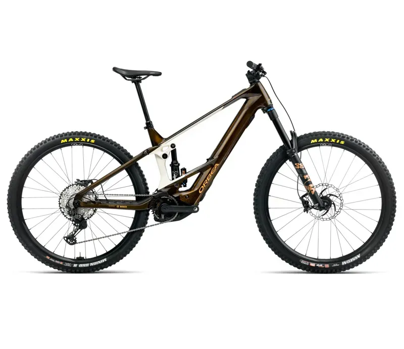 Orbea Wild M10 E-Mountain Bike In Caramel Carbon View Gloss/Cream White Matt