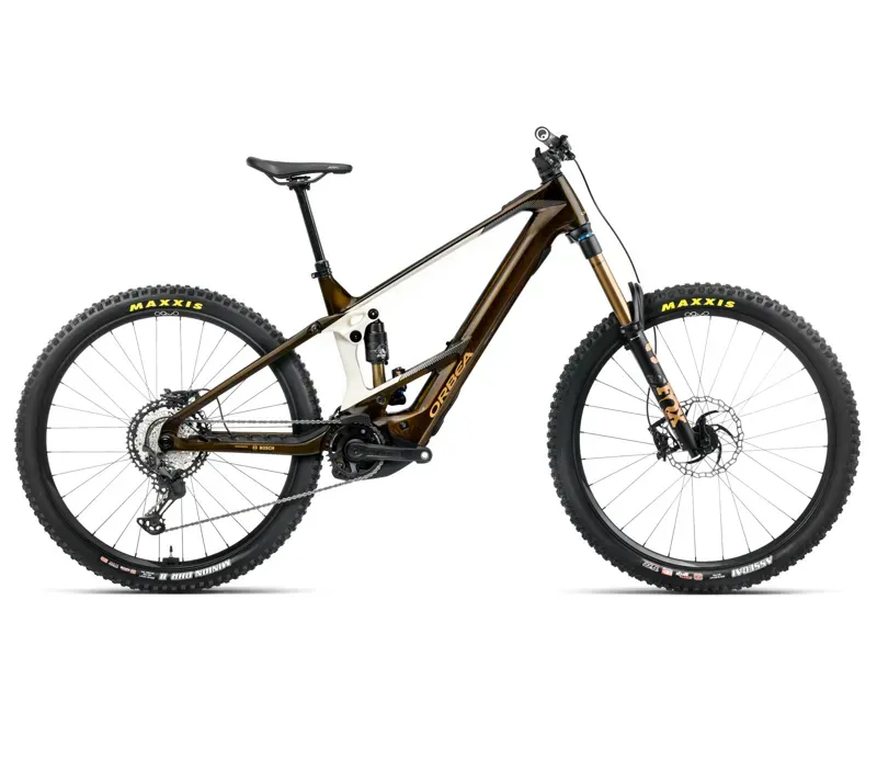 Orbea Wild M-Team E-Mountain Bike In Caramel Carbon View Gloss/Cream White Matt