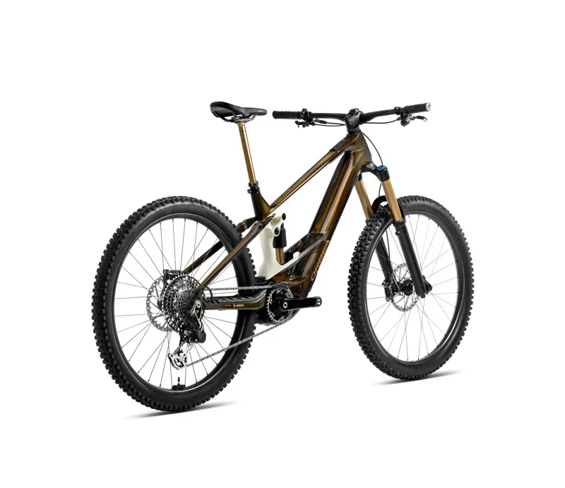 Orbea Wild M-Team E-Mountain Bike In Caramel Carbon View Gloss/Cream White Matt-2