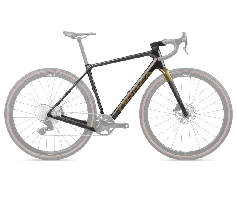 Orbea Terra Omr Gravel Bike Frame In Cosmic Carbon View/Metallic Olive Green Gloss