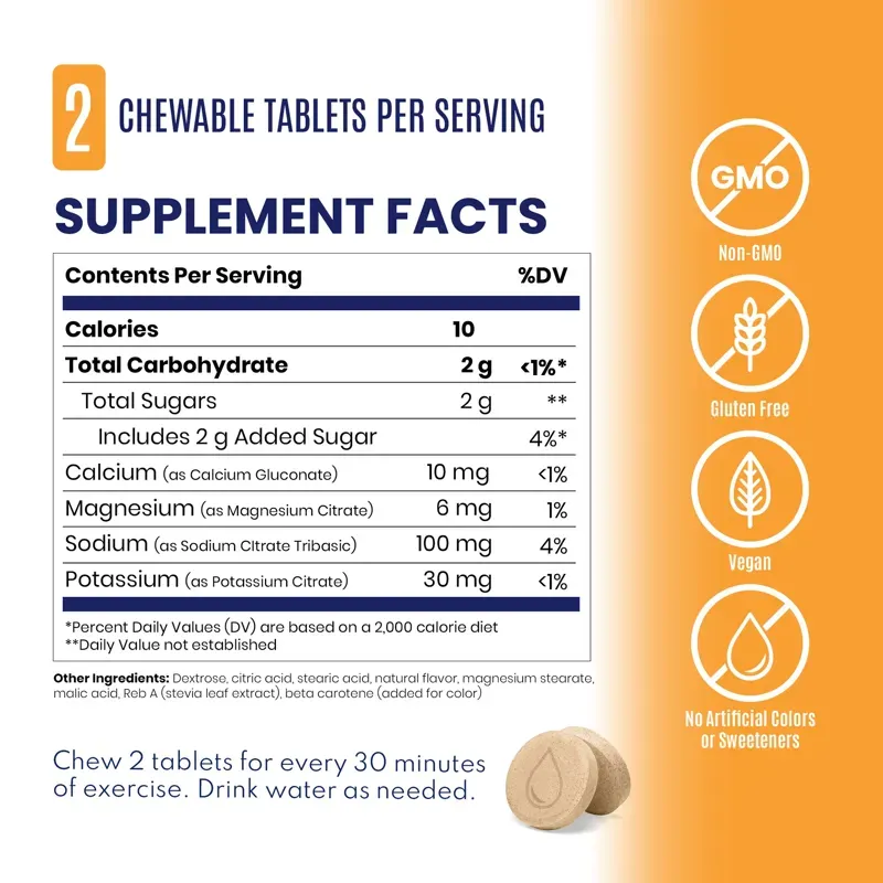Saltstick Fast Chews 12-pack Pouches - Tart Orange-2