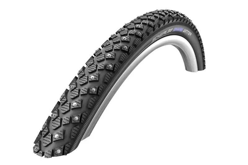 Schwalbe Marathon Winter Plus Tire - 700 X 35 Clincher Wire Black/Reflective Performance Line 240 Steel Studs Black 700 x 35