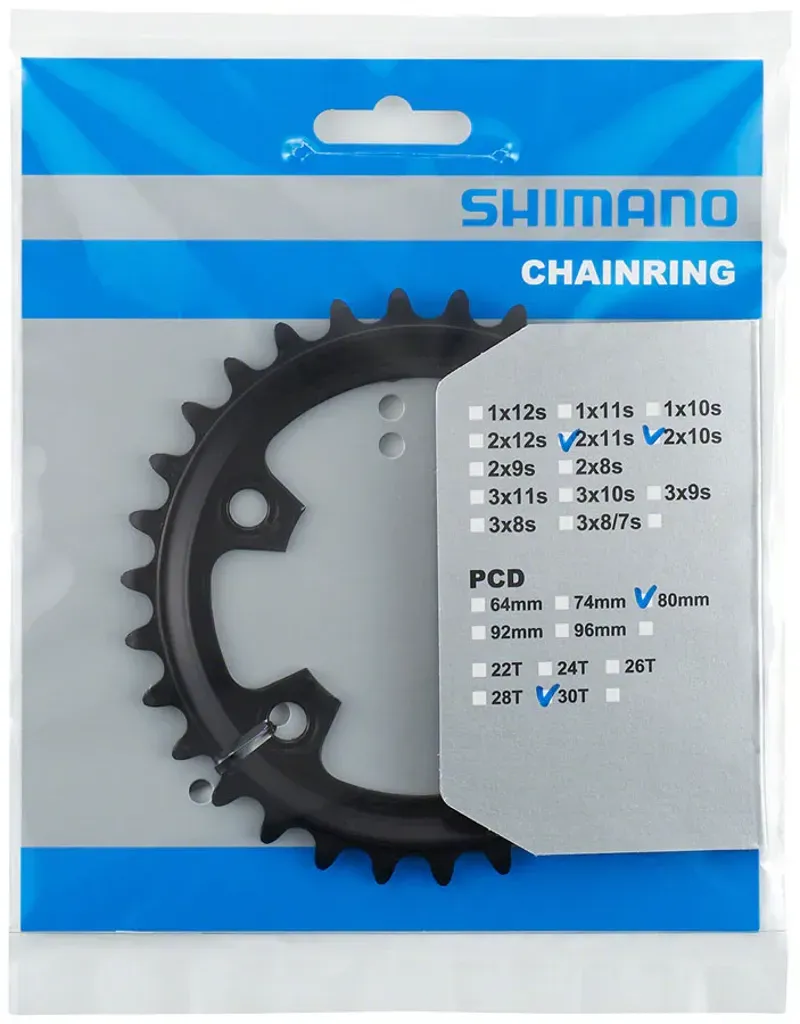 ND - Shimano FC-RX600-10/11 Chainring - 30t 80mm BCD For 2x10 And 2x11 Black-1