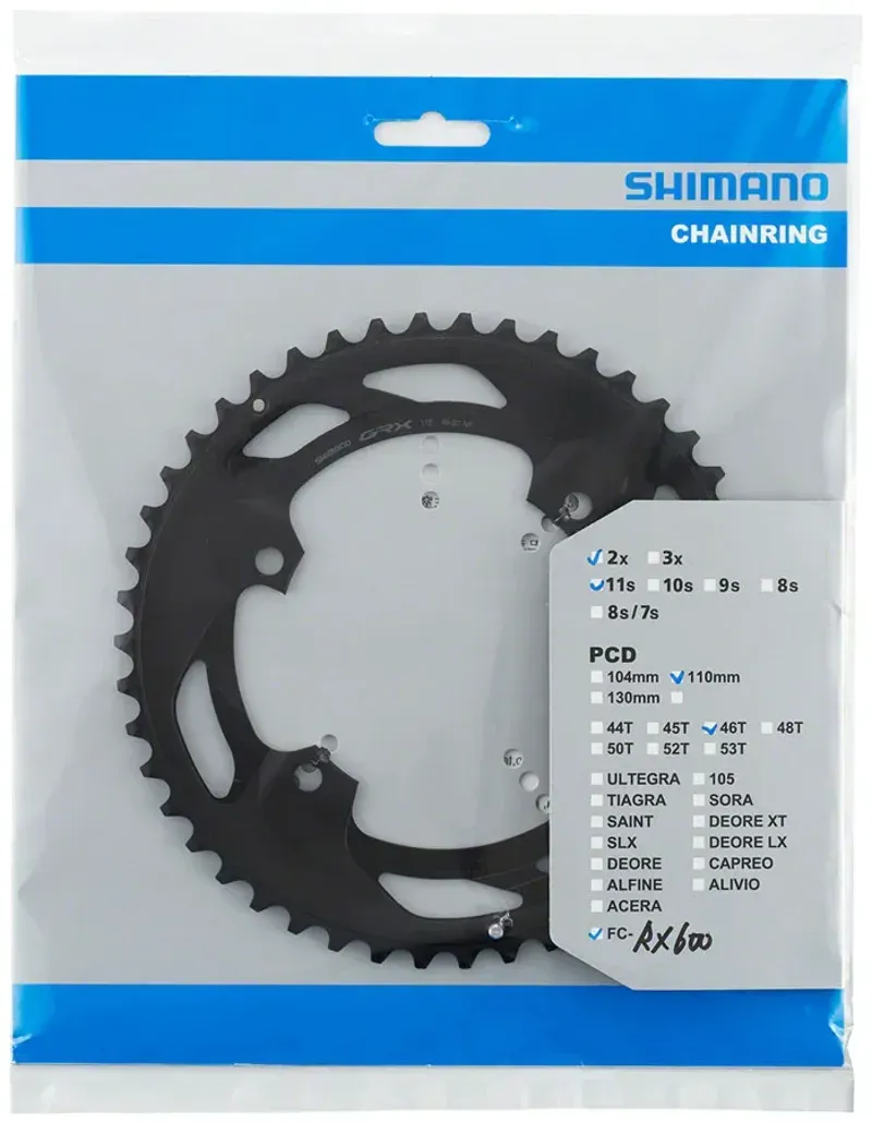 Shimano FC-RX600-11 Chainring 46t 110 BCD for 2x11-speed in Black-1