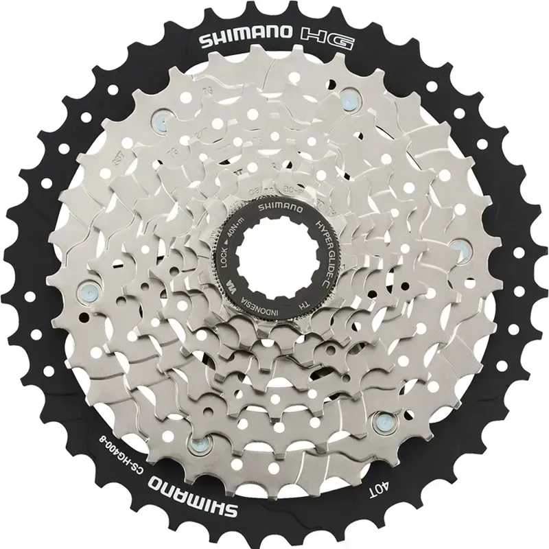 Shimano HG Cassette CS-HG400 8-speed Cassette in Black/Silver-1