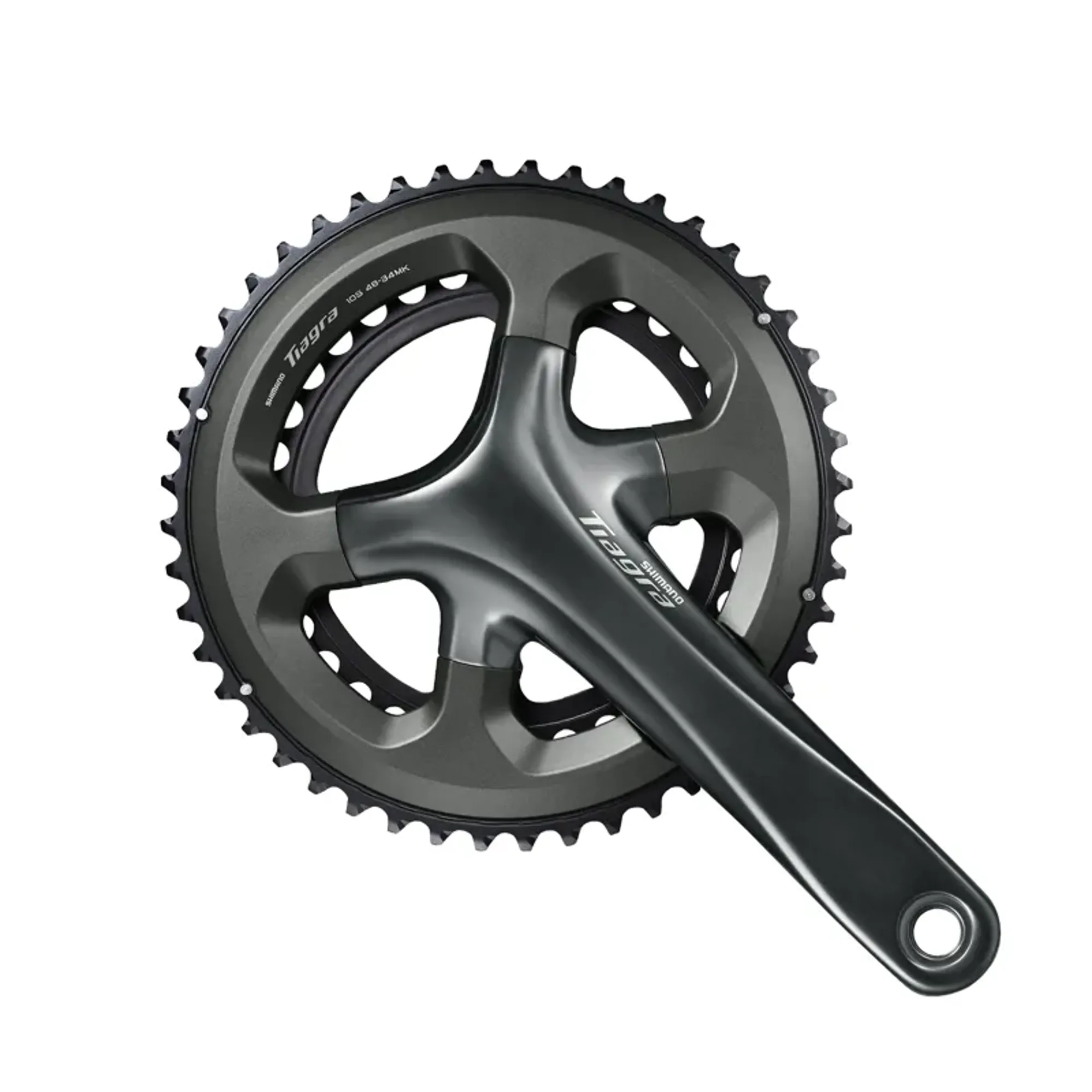 Tiagra Shimano Tiagra FC-4700 2x10-sp. Asym. 34-tooth 110-bcd C-ring in Black