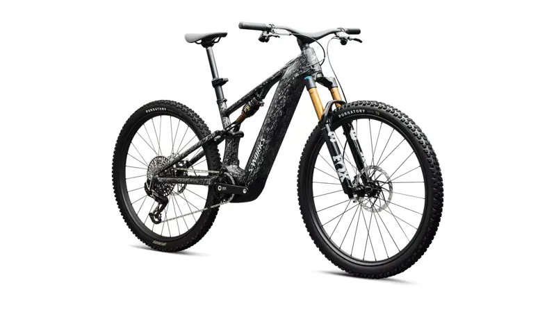 Specialized S-Works Turbo Levo R eMountain Bike in Gloss Silver Speckle Over Carbon-1