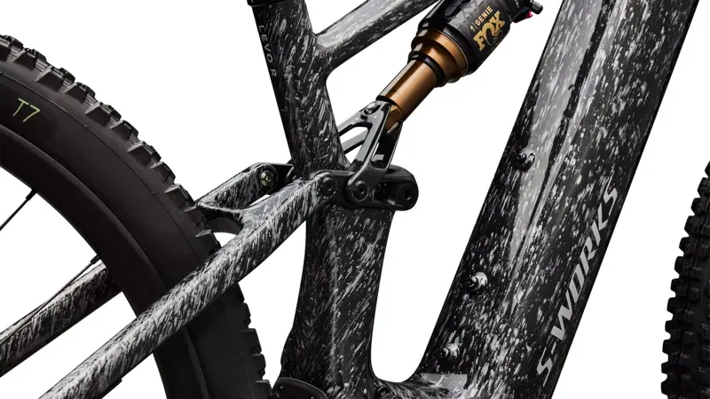 Specialized S-Works Turbo Levo R eMountain Bike in Gloss Silver Speckle Over Carbon-7