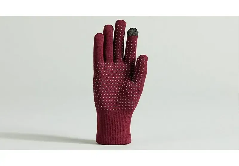 Specialized Thermal Knit Gloves in Maroon-1