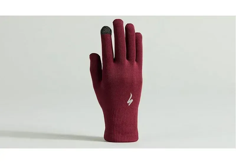 Specialized Thermal Knit Gloves in Maroon-2